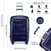 KONO 20-24-28” Navy Hard Shell Luggage Set, Durable 3-piece suitcase set with TSA lock, 360° wheels, and premium polypropylene material for ultimate travel convenience.