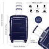 KONO 20-24-28” Navy Hard Shell Luggage Set, Durable 3-piece suitcase set with TSA lock, 360° wheels, and premium polypropylene material for ultimate travel convenience.