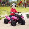 Pink 6V Quad Bike for Kids - Toddlers ATV Ride On Toy, Thrill your toddler with the HOMCOM 6V Electric Ride On Car! Ideal for 18-36 mo. with music & forward motion for endless fun. Safe & exciting ride.