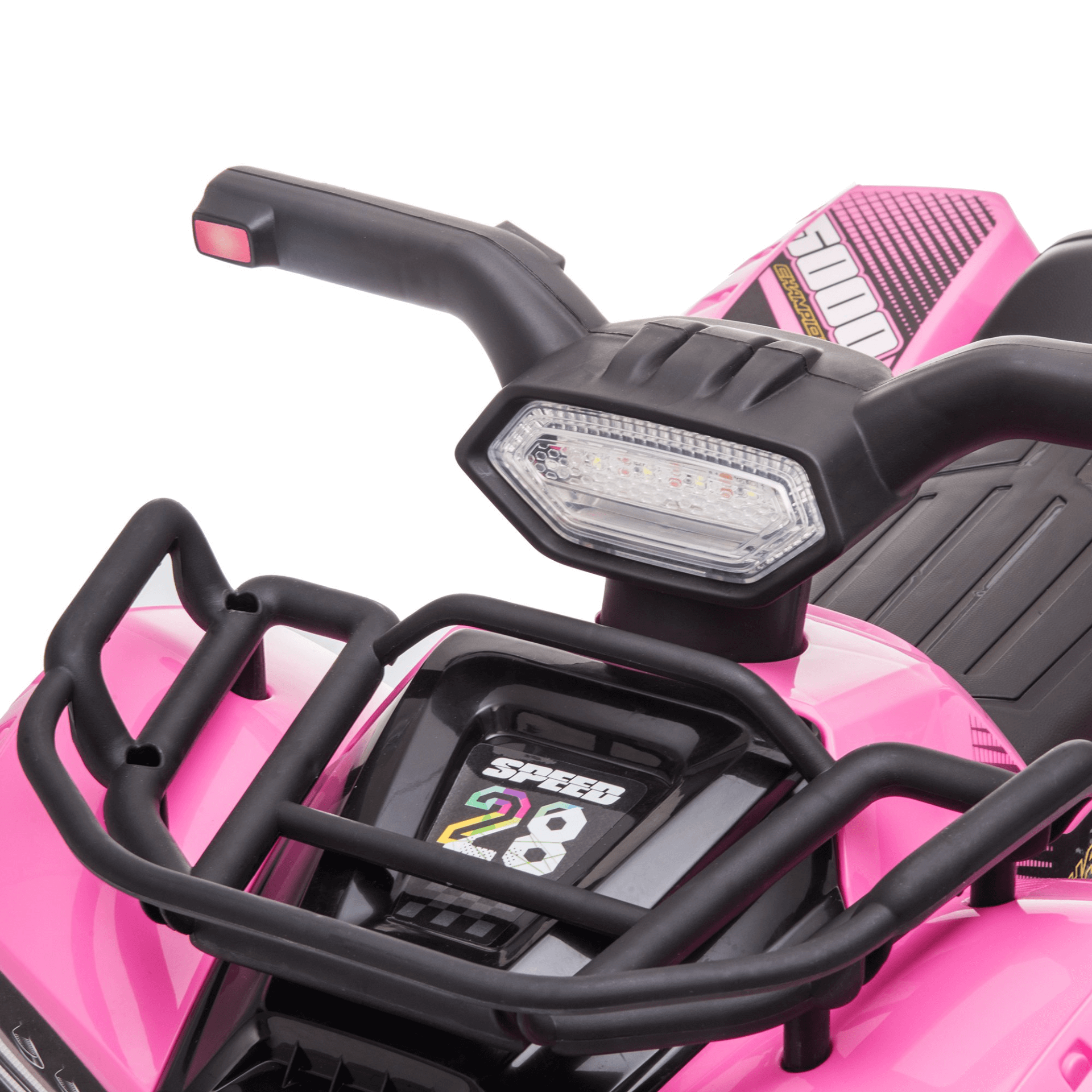 Pink 6V Quad Bike for Kids - Toddlers ATV Ride On Toy, Thrill your toddler with the HOMCOM 6V Electric Ride On Car! Ideal for 18-36 mo. with music & forward motion for endless fun. Safe & exciting ride.