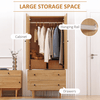 2 Door Wardrobe with Drawers - Stylish Bedroom Storage, Upgrade your bedroom with our 2 Door Wardrobe in natural wood. Ample storage with drawers and hanging rail. Anti-tipping for safety.