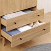 2 Door Wardrobe with Drawers - Stylish Bedroom Storage, Upgrade your bedroom with our 2 Door Wardrobe in natural wood. Ample storage with drawers and hanging rail. Anti-tipping for safety.