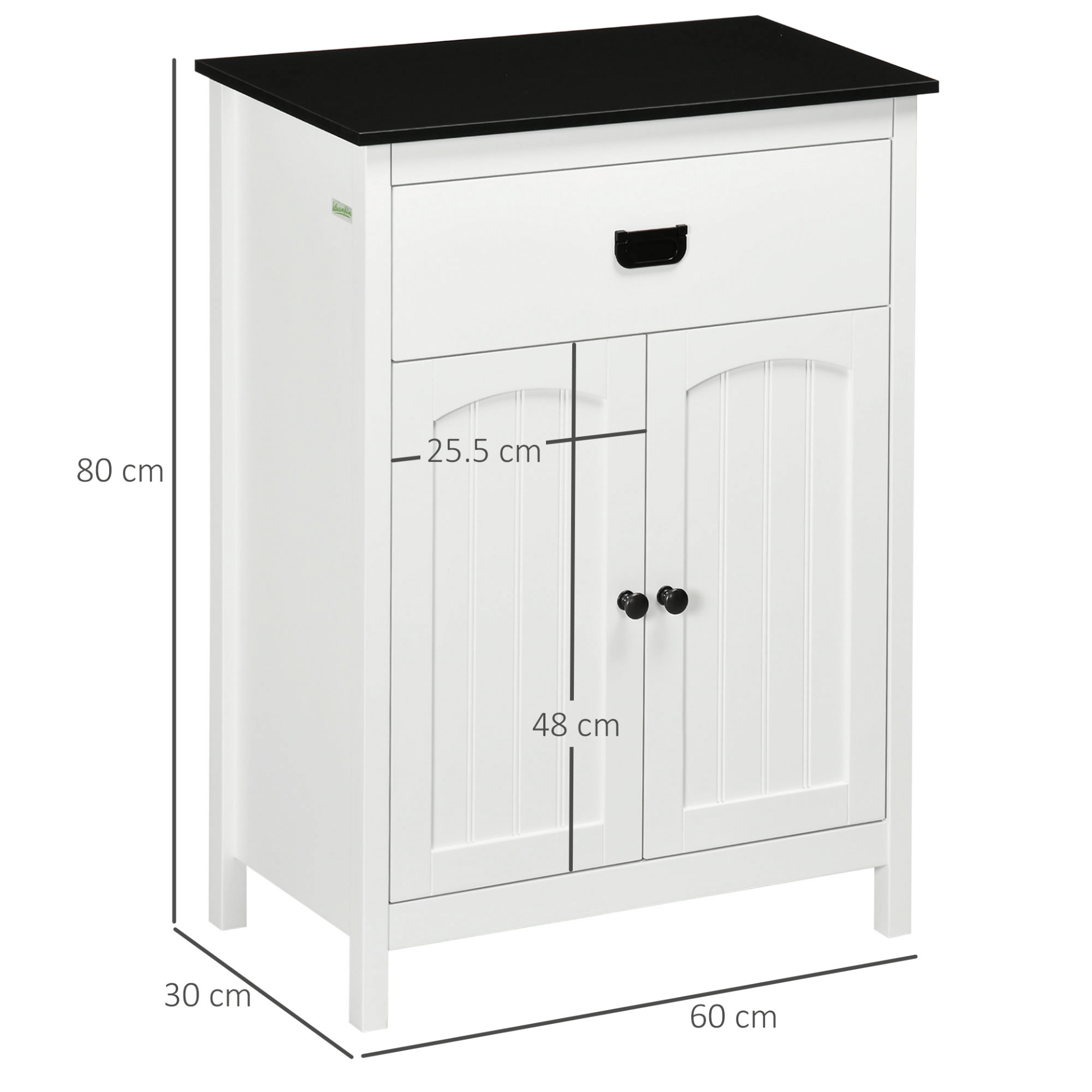 kleankin White Bathroom Storage Cabinet - Modern Style, Upgrade any space with this stylish kleankin cabinet featuring ample storage and a sleek design—perfect for bathrooms, living rooms, or bedrooms.