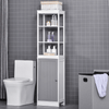 Kleankin Tall Bathroom Cabinet - Slimline Storage Solution, Maximize space with this durable, versatile cabinet—perfect for towels, toiletries, and more in any room. Ideal for compact areas.