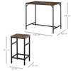 Rustic Bar Table Set with 4 Stools - HOMCOM, Elevate your dining with the HOMCOM Industrial Bar Table Set. This space-saving set includes 4 stools and features rustic wood and steel for a modern look.