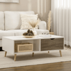 Modern Coffee Table with Storage - White, Elevate your home with our sleek coffee table. Features ample storage, solid wood legs, and a modern white finish. Perfect for any decor.