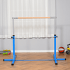 Kids Adjustable Gymnastics Bar - Blue, Durable gymnastics bar with 13 height settings from 92cm-150cm. Ideal for kids' home training, promoting safe and fun fitness sessions.