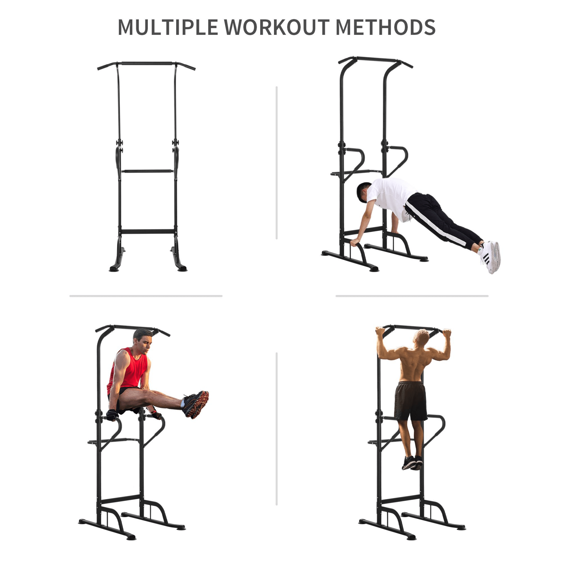 Power Tower Dip Station – Adjustable Height Multi-Gym, Enhance your home gym with the Power Tower Dip Station. Perform pull-ups, push-ups, and more. Adjustable height for custom workouts. Ideal for strength training