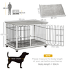 Dog Crate Furniture - Stylish Indoor Kennel & End Table, Discover the PawHut Dog Crate Furniture: a multi-functional dog kennel that doubles as an elegant side table with a washable cushion & lockable door.