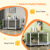 Dog Crate Furniture - Stylish Indoor Kennel & End Table, Discover the PawHut Dog Crate Furniture: a multi-functional dog kennel that doubles as an elegant side table with a washable cushion & lockable door.