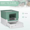 PawHut Hooded Cat Litter Box - Green, Enclosed & Portable, Ensure your cat's comfort with PawHut's hooded litter box, designed for privacy and effective odor control. Perfect for any pet owner.