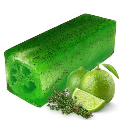 Handmade Lime & Thyme Loofah Soap Loaf | Exfoliating Soap, Refresh and revitalize your skin with our handmade Lime & Thyme Loofah Soap Loaf, crafted with natural ingredients and essential oils.