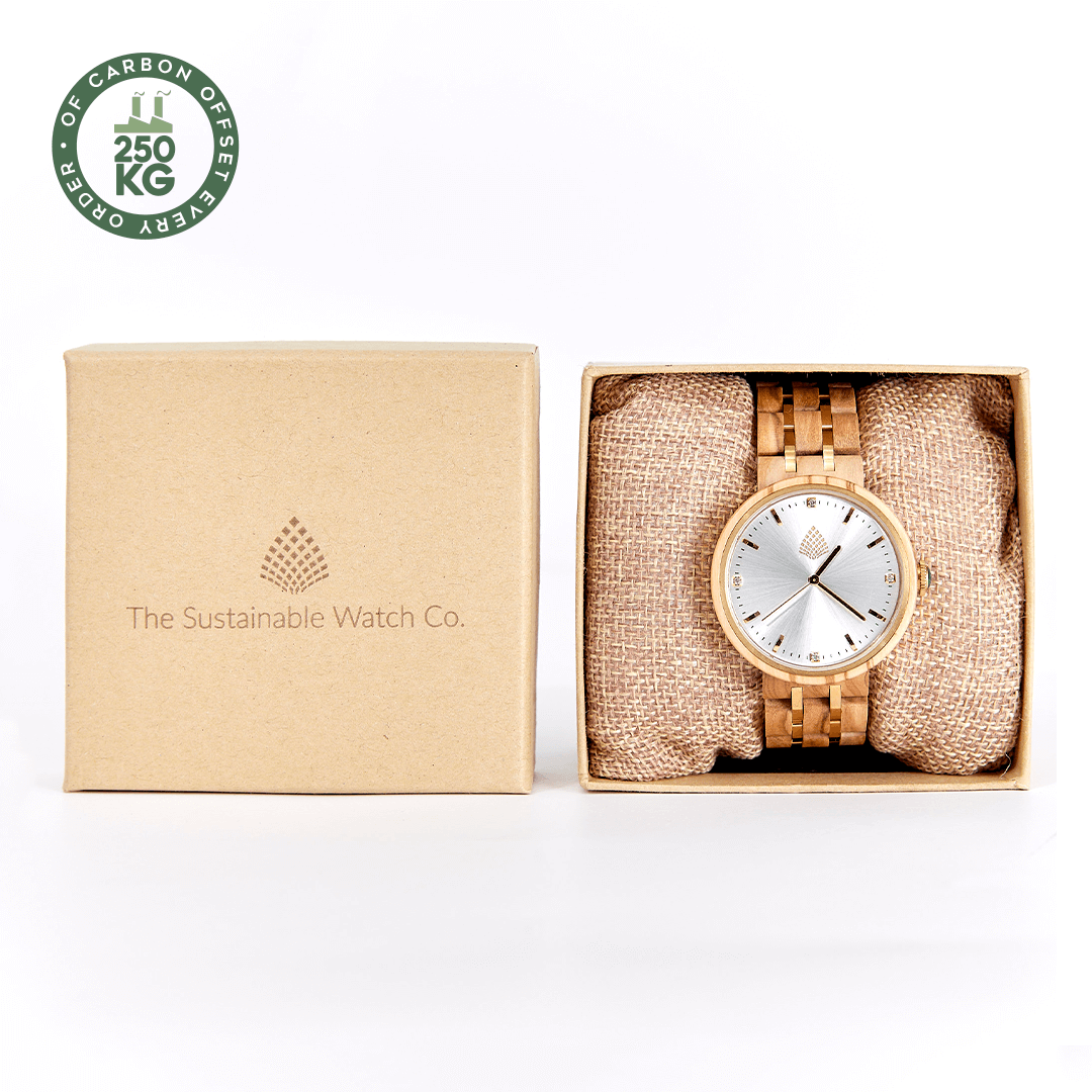 The Teak: Natural Wood Watch - Stylish & Sustainable, Discover The Teak Natural Wood Watch, handcrafted from Olive wood with gold accents. A perfect blend of style and sustainability for eco-conscious fashion.