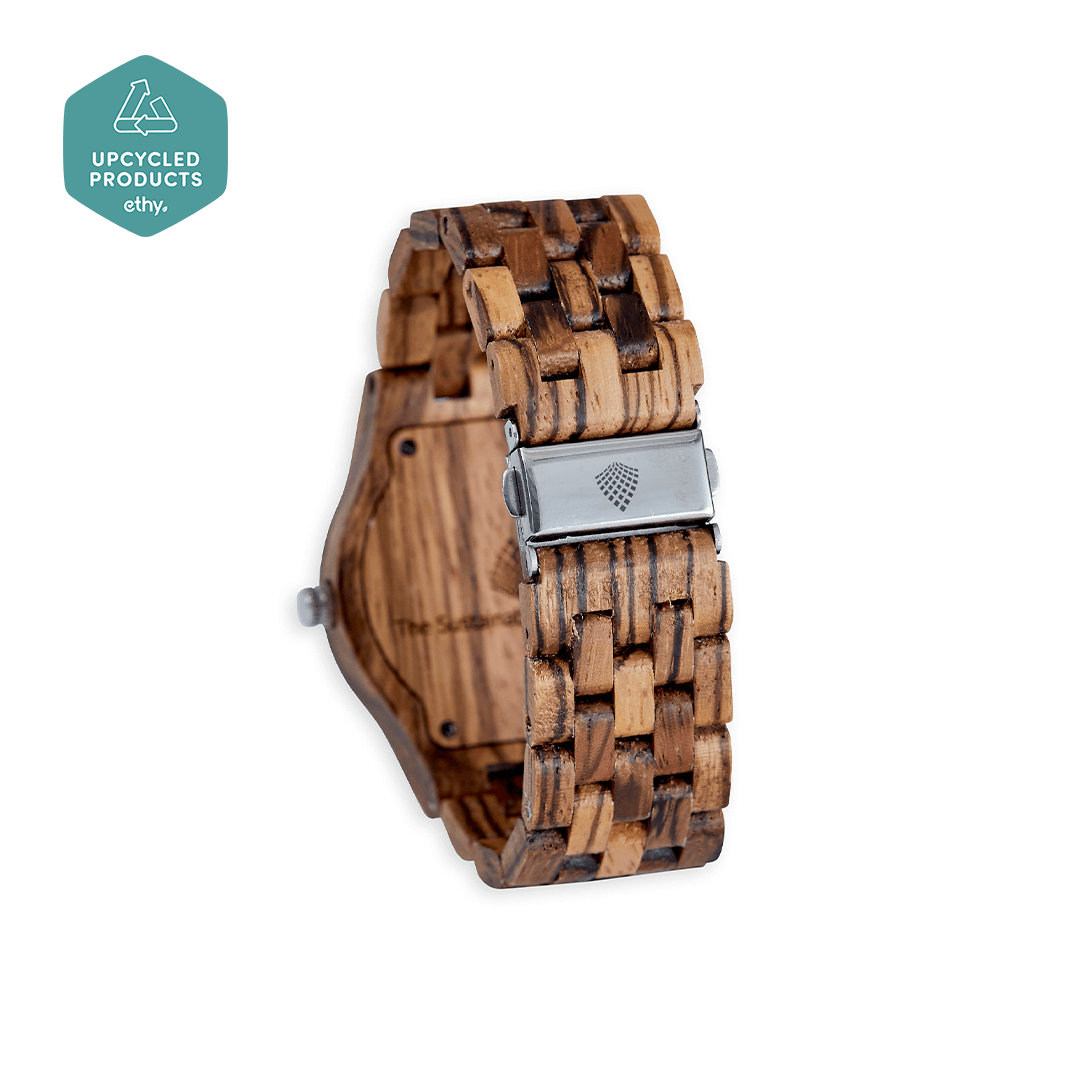 The Yew Watch - Handmade Sustainable Wooden Wristwatch, Striking Craftsmanship: Handmade from Recycled ZebrawoodExperience the perfect blend of craftsmanship and sustainability with The Yew Watch.