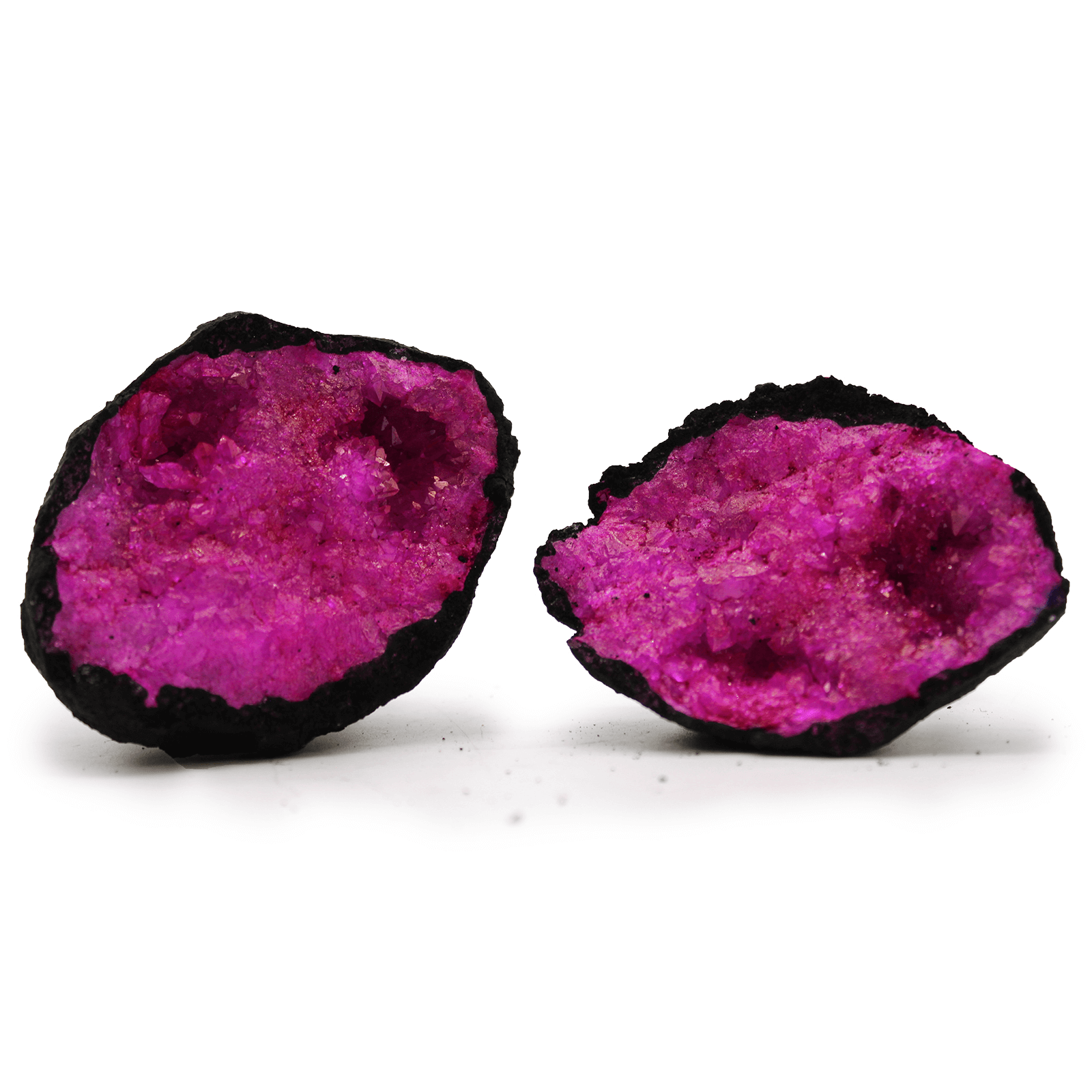 Stunning Coloured Calcite Geodes - Unique Decor Piece, Beautiful black rock with dark red/pink crystals. Perfect for home decor, collectibles, and gifts. Each geode is one-of-a-kind.