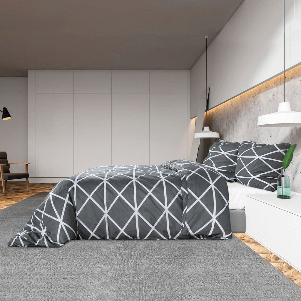 Luxurious Grey Cotton Duvet Cover Set 200x220 cm, Elevate your bedroom with our grey 200x220 cm duvet cover set made from 100% cotton. Enjoy unmatched comfort and style.