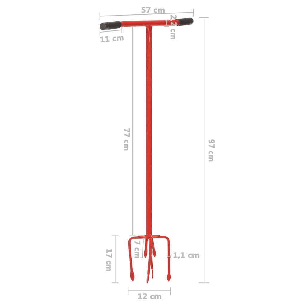 Garden Claw Red Steel - Cultivate with Ease, Maintain your garden beds effortlessly with the vidaXL Garden Claw Red Steel. Durable, ergonomic, and suited for all soil types.