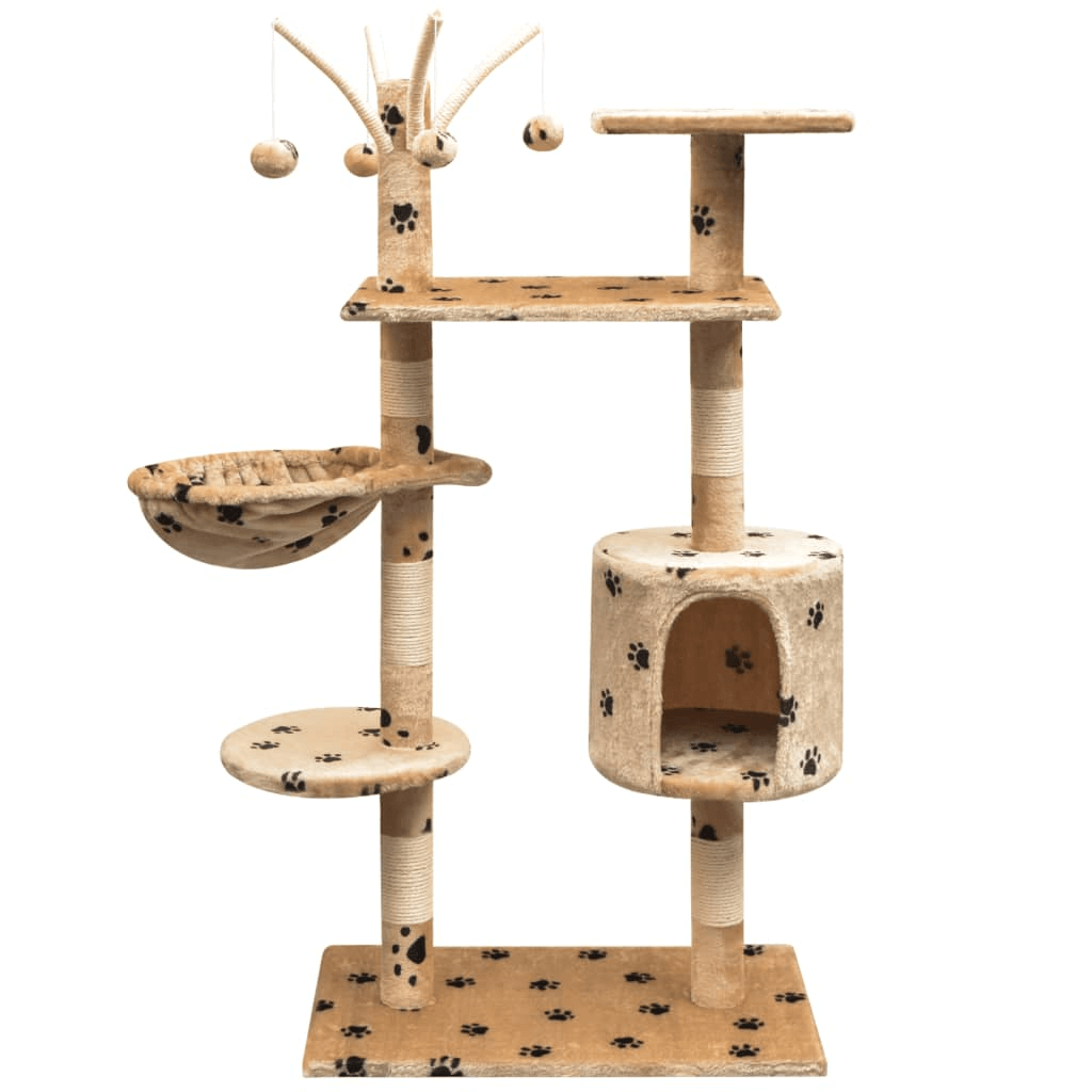 Luxury 125cm Cat Tree with Sisal Posts - Beige Treat your cats to luxury with a plush vidaXL Cat Tree. Perfect for play and relaxation, featuring sisal scratching posts. Ideal for all cats.