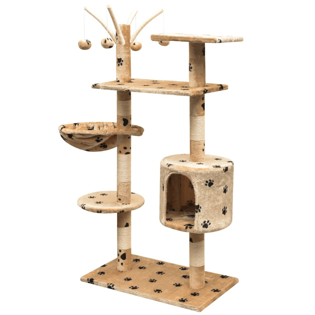 Luxury 125cm Cat Tree with Sisal Posts - Beige Treat your cats to luxury with a plush vidaXL Cat Tree. Perfect for play and relaxation, featuring sisal scratching posts. Ideal for all cats.