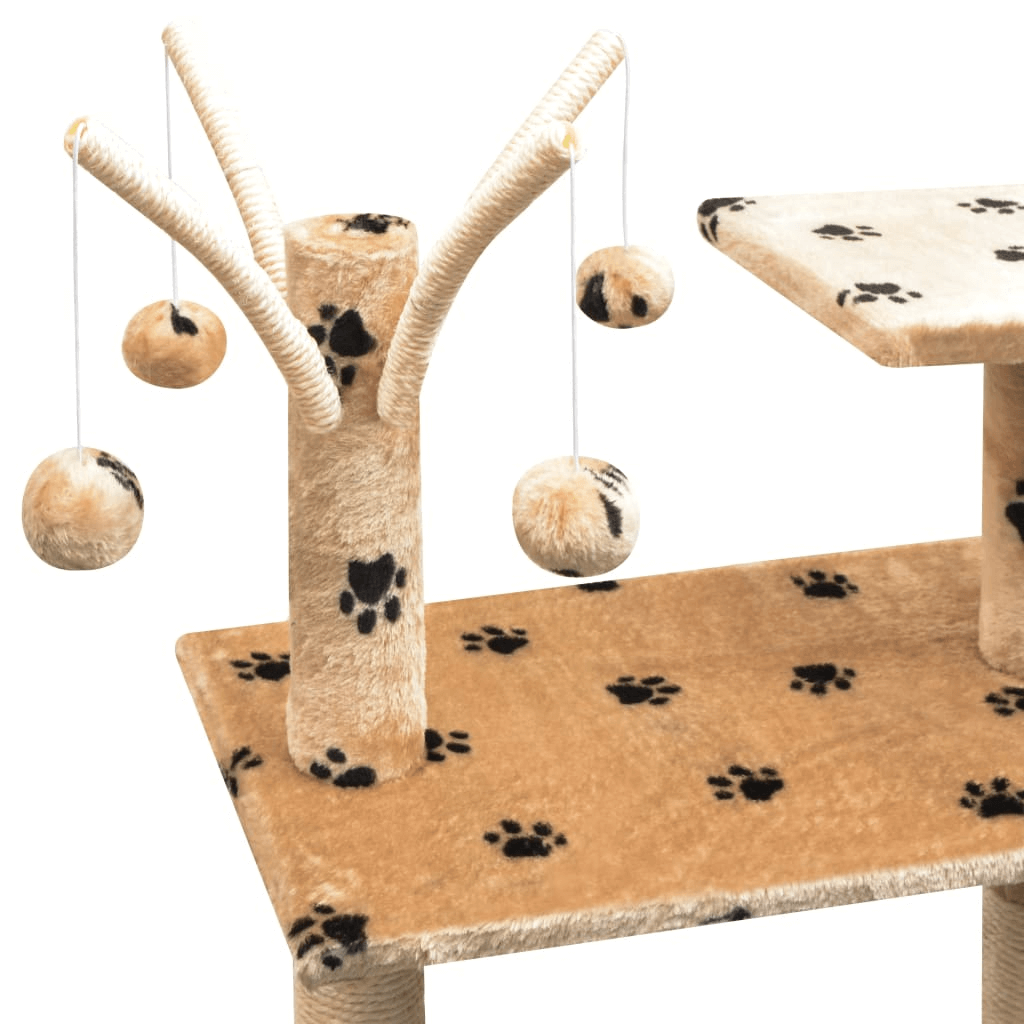 Luxury 125cm Cat Tree with Sisal Posts - Beige Treat your cats to luxury with a plush vidaXL Cat Tree. Perfect for play and relaxation, featuring sisal scratching posts. Ideal for all cats.