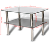 Modern Coffee Table - 2-Tier Glass & Steel, Elevate your space with this sleek 2-tier coffee table featuring tempered glass and stainless steel. Ideal for home or commercial use.