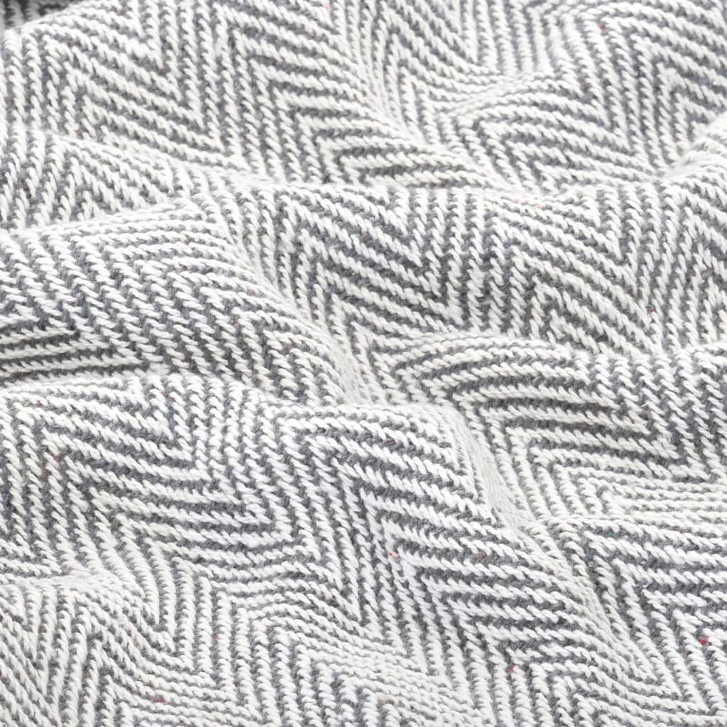 vidaXL Throw Cotton Herringbone 160x210 cm Grey, Enhance your home style and comfort with the vidaXL Throw Cotton Herringbone 160x210 cm Grey. Luxuriously soft and stylish.