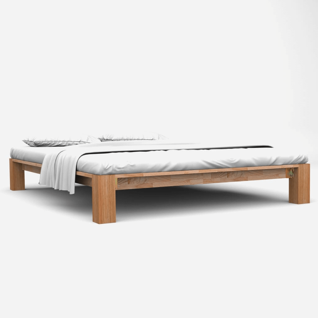 Solid Oak Wood Bed Frame 160x200 cm - Rustic Charm, Enhance your bedroom with the elegance and durability of our solid oak wood bed frame. Perfect for a timeless, rustic look.