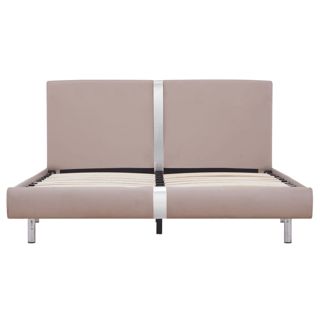 Elegant Cappuccino Faux Leather Bed Frame | 120x190 cm, Discover the vidaXL Bed Frame in cappuccino faux leather. Elegant design, sturdy materials, and durable construction, perfect for any bedroom.