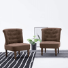 Elegant French Chairs - Brown Fabric 2-Pack Add charm with vidaXL's French Chairs. Perfect for any room, their timeless design enhances your home's elegance effortlessly.