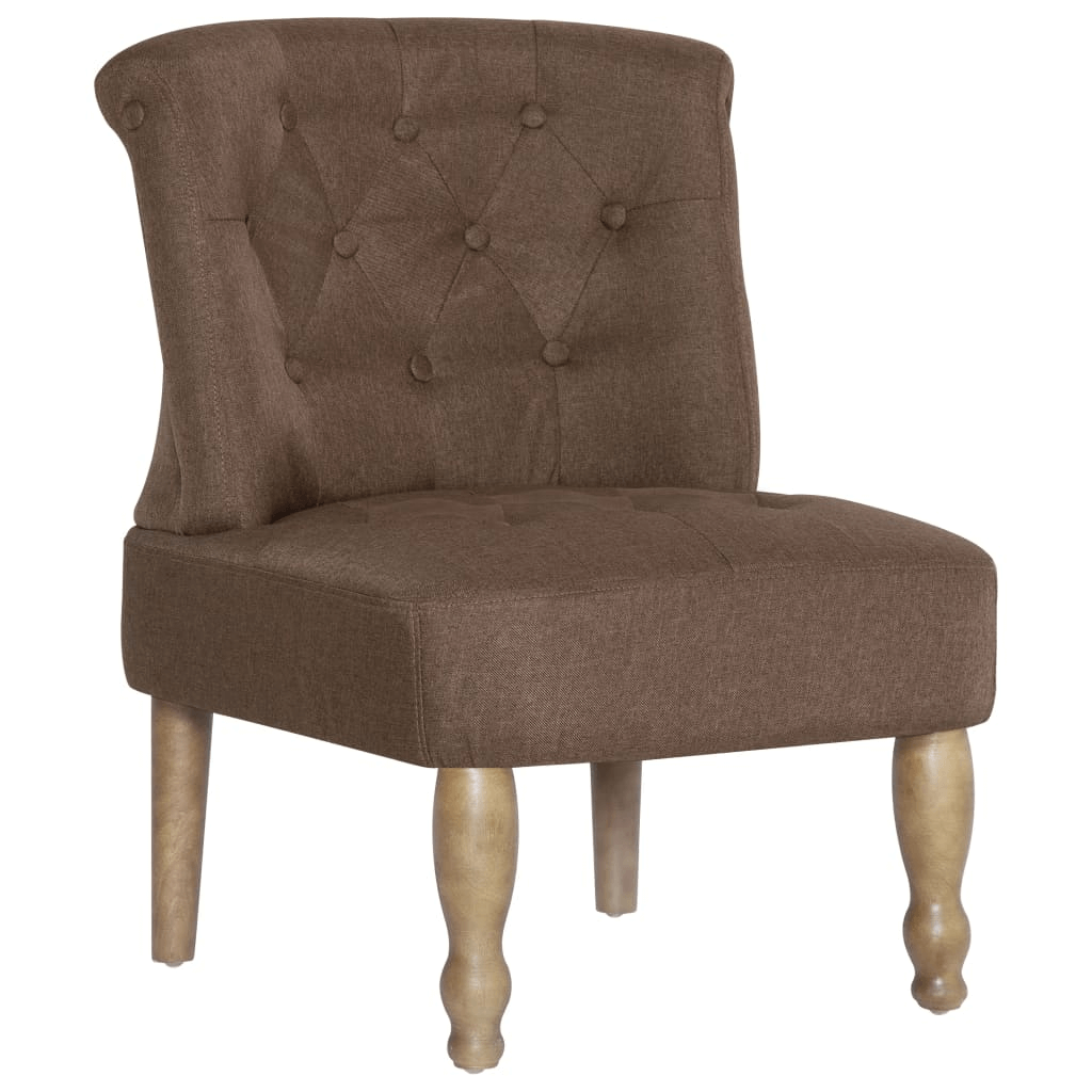 Elegant French Chairs - Brown Fabric 2-Pack Add charm with vidaXL's French Chairs. Perfect for any room, their timeless design enhances your home's elegance effortlessly.