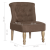 Elegant French Chairs - Brown Fabric 2-Pack Add charm with vidaXL's French Chairs. Perfect for any room, their timeless design enhances your home's elegance effortlessly.