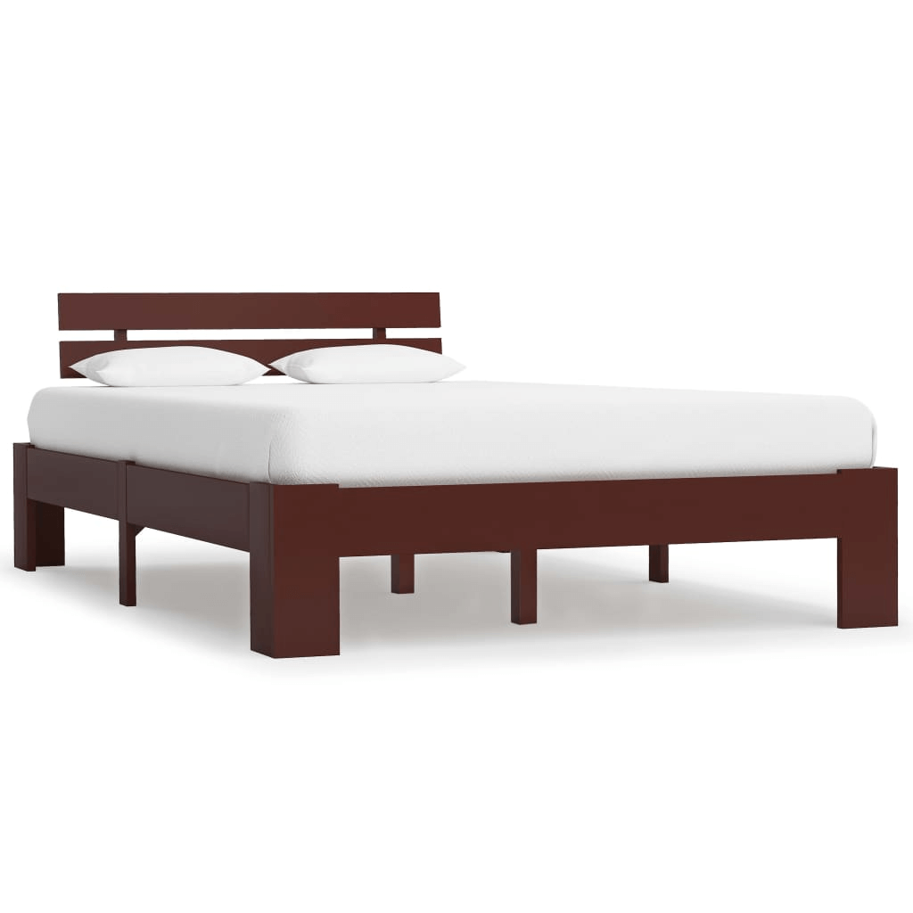 Dark Brown Solid Pine Wood Bed Frame 120x200 cm, Upgrade your bedroom with this 120x200 cm dark brown solid pine wood bed frame. Elegant, durable, and sturdy construction ensures timeless style and comfort.