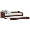 Dark Brown Pinewood Pull-out Sofa Bed Frame, Discover the Sofa Bed Frame in dark brown pinewood. A space-saving, multi-functional solution that easily converts from a sofa to a bed. Perfect modern living.