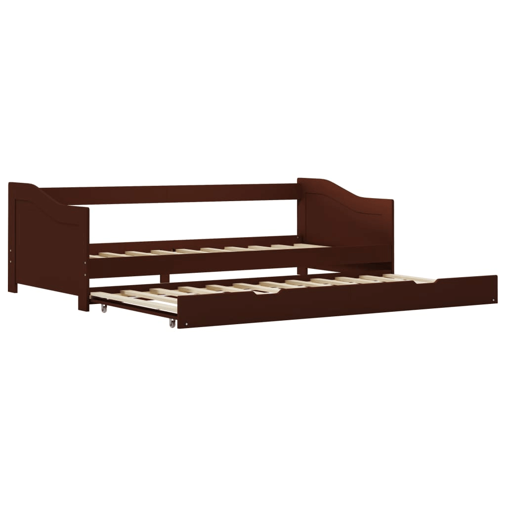 Dark Brown Pinewood Pull-out Sofa Bed Frame, Discover the Sofa Bed Frame in dark brown pinewood. A space-saving, multi-functional solution that easily converts from a sofa to a bed. Perfect modern living.