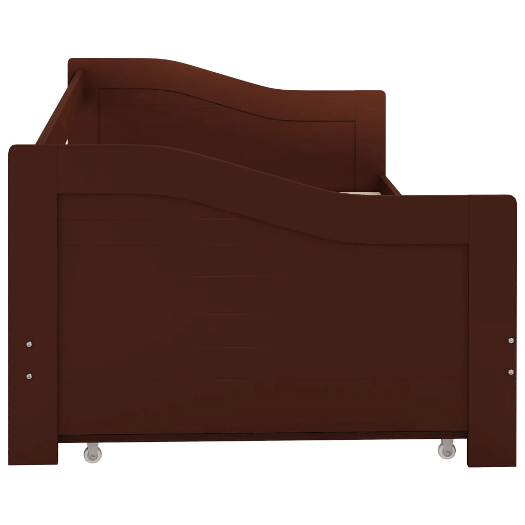 Dark Brown Pinewood Pull-out Sofa Bed Frame, Discover the Sofa Bed Frame in dark brown pinewood. A space-saving, multi-functional solution that easily converts from a sofa to a bed. Perfect modern living.