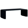 Modern Black Coffee Table - Sleek Tempered Glass, Enhance your home with the Modern Black Coffee Table in durable tempered glass. No assembly needed. Perfect for modern interiors. Size: 98x45x31 cm.