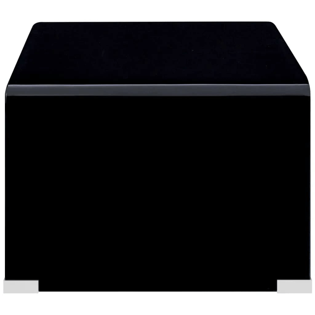 Modern Black Coffee Table - Sleek Tempered Glass, Enhance your home with the Modern Black Coffee Table in durable tempered glass. No assembly needed. Perfect for modern interiors. Size: 98x45x31 cm.