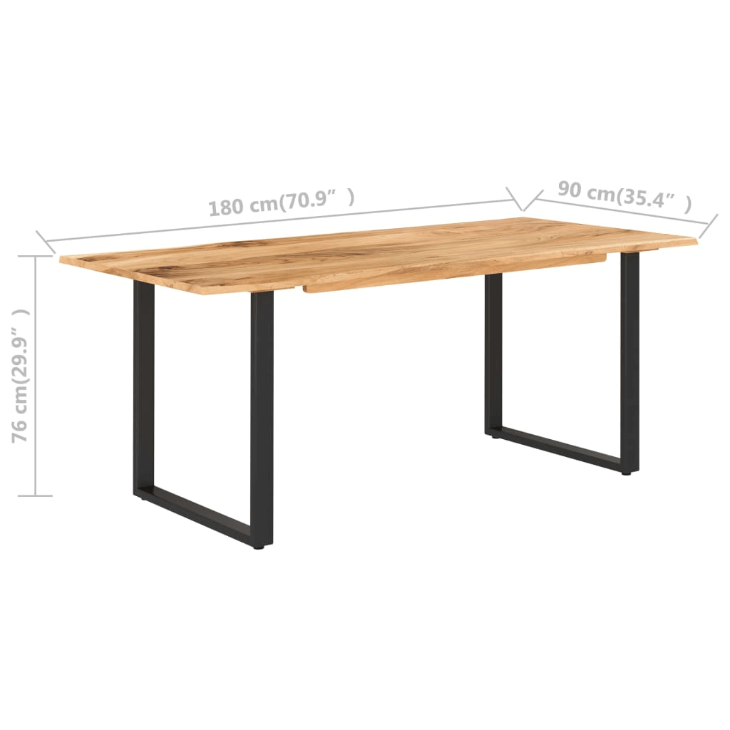 Dining Table 180x90x76 cm Solid Acacia Wood - Rustic Style Enhance Your Dining Experience with the vidaXL Dining Table Add a distinctive touch to your kitchen or dining room with this vidaXL Dining Table.