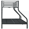 Black Metal Bunk Bed Frame 140x200/90x200 cm Durable & safe black metal bunk bed frame, perfect for space-saving. Easy assembly with guardrails & ladder. Ideal for daily use.