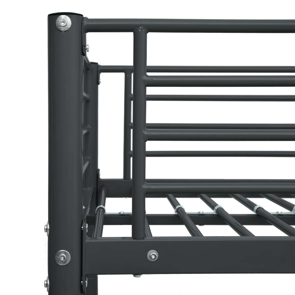 Black Metal Bunk Bed Frame 140x200/90x200 cm Durable & safe black metal bunk bed frame, perfect for space-saving. Easy assembly with guardrails & ladder. Ideal for daily use.