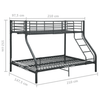 Black Metal Bunk Bed Frame 140x200/90x200 cm Durable & safe black metal bunk bed frame, perfect for space-saving. Easy assembly with guardrails & ladder. Ideal for daily use.