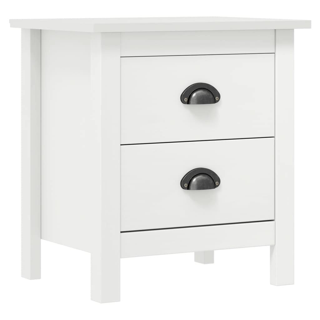 Bedside Cabinet Hill - Set of 2 - White Pine Wood, Modern & timeless, these solid pine wood bedside cabinets in white offer durable storage. Perfect for organizing essentials in a sleek, compact design.