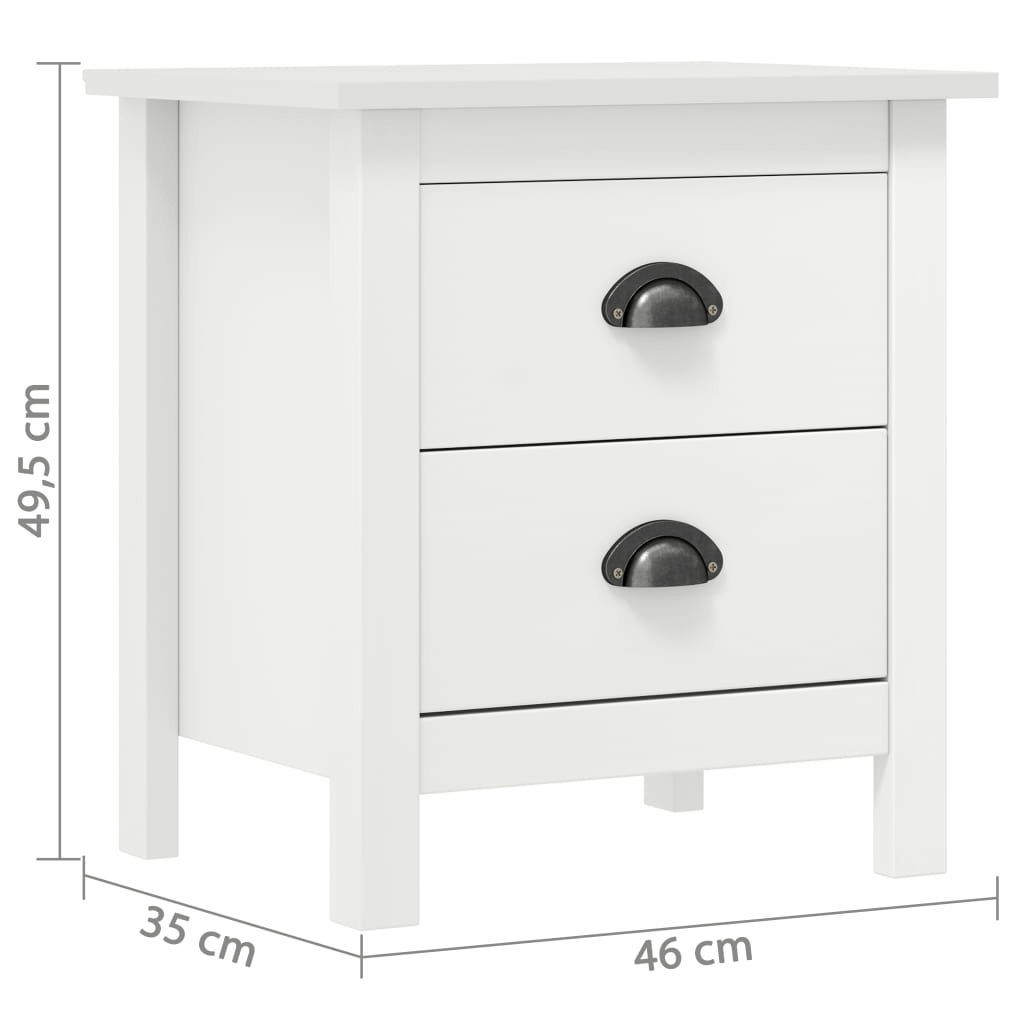 Bedside Cabinet Hill - Set of 2 - White Pine Wood, Modern & timeless, these solid pine wood bedside cabinets in white offer durable storage. Perfect for organizing essentials in a sleek, compact design.