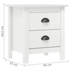 Bedside Cabinet Hill - Set of 2 - White Pine Wood, Modern & timeless, these solid pine wood bedside cabinets in white offer durable storage. Perfect for organizing essentials in a sleek, compact design.