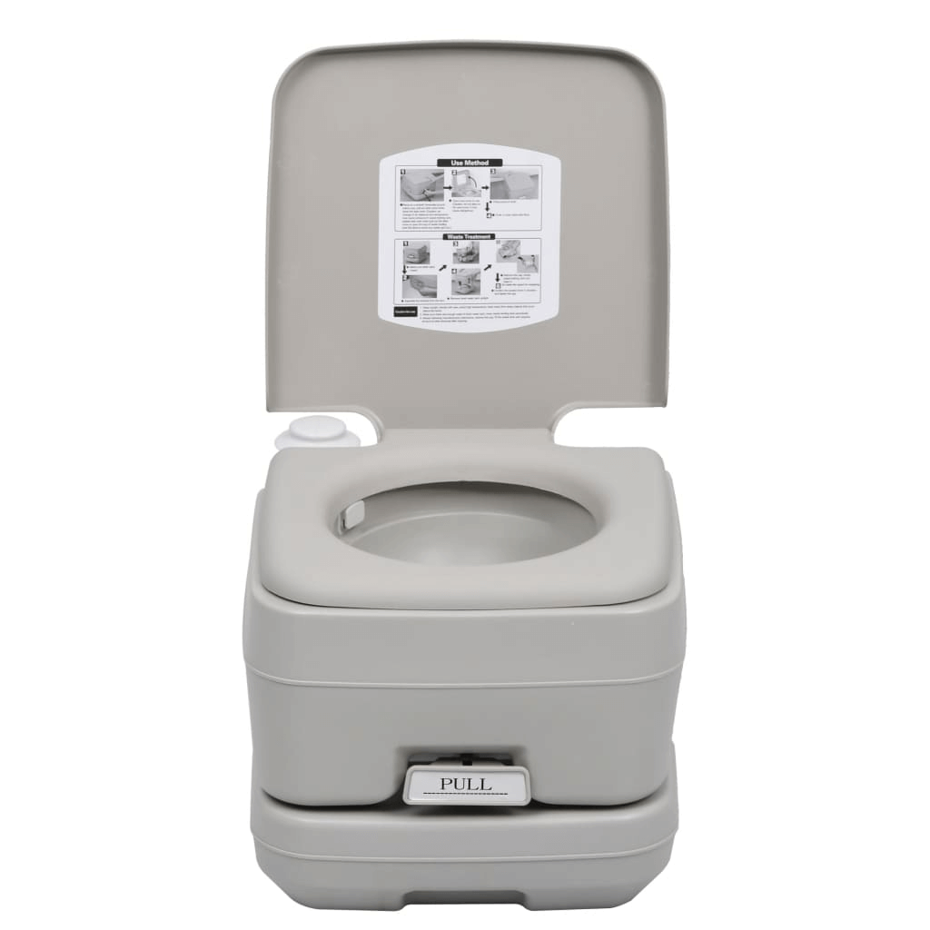 Portable Camping Toilet Grey 10+10 L - Convenient and Sturdy, Introducing the Portable Camping Toilet Grey 10+10 L – the Perfect Companion for Outdoor Adventures. Made from Strong High-Density Polyethylene PP Material.