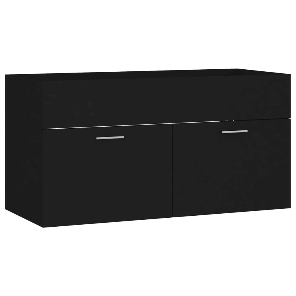 Black Engineered Wood Bathroom Furniture Set, Shop our sleek Black Engineered Wood Bathroom Furniture Set. Modern, stylish, and functional storage for an organized and chic bathroom.