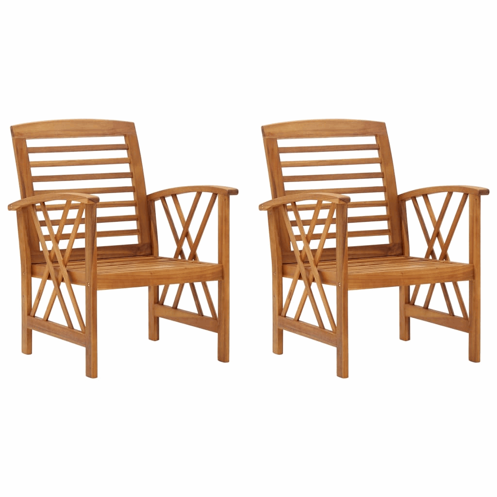 Garden Chairs 2 pcs Solid Acacia Wood - Durable Outdoor Furniture for Your Garden, Patio, and Terrace