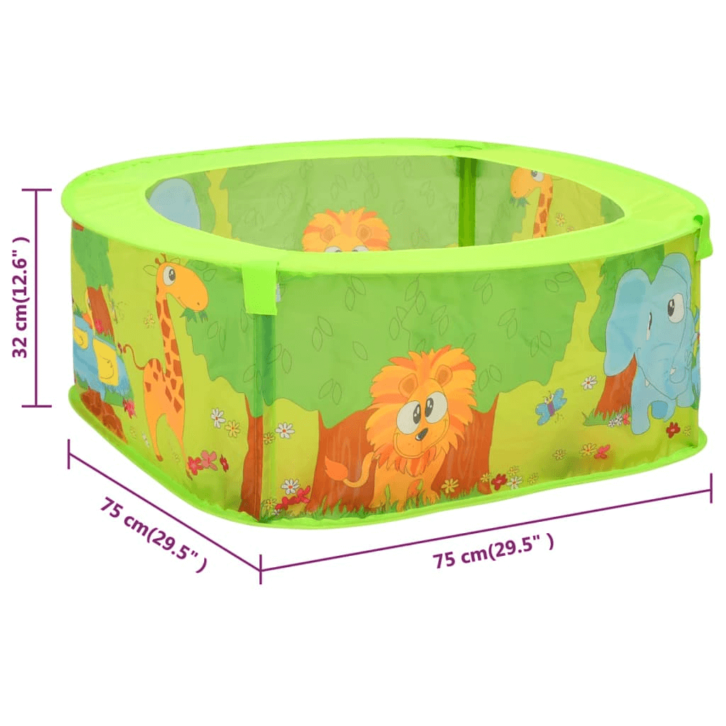 Kids Ball Pool with 300 Balls - Indoor/Outdoor Fun, Discover endless fun with our Kids Ball Pool! Measuring 75x75x32 cm, it's perfect for both indoor and outdoor play. Durable and vibrant design.