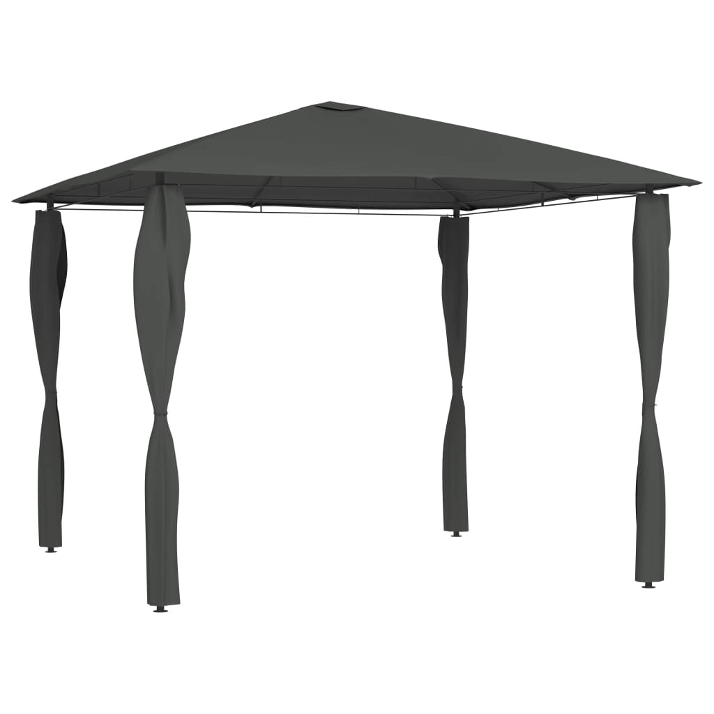 Anthracite Gazebo 3x3m - Outdoor Stylish Shelter, Discover the elegant vidaXL Gazebo with Post Covers, 3x3x2.6m in Anthracite, for your next outdoor event. Strong, sturdy, and stylish for all gatherings.