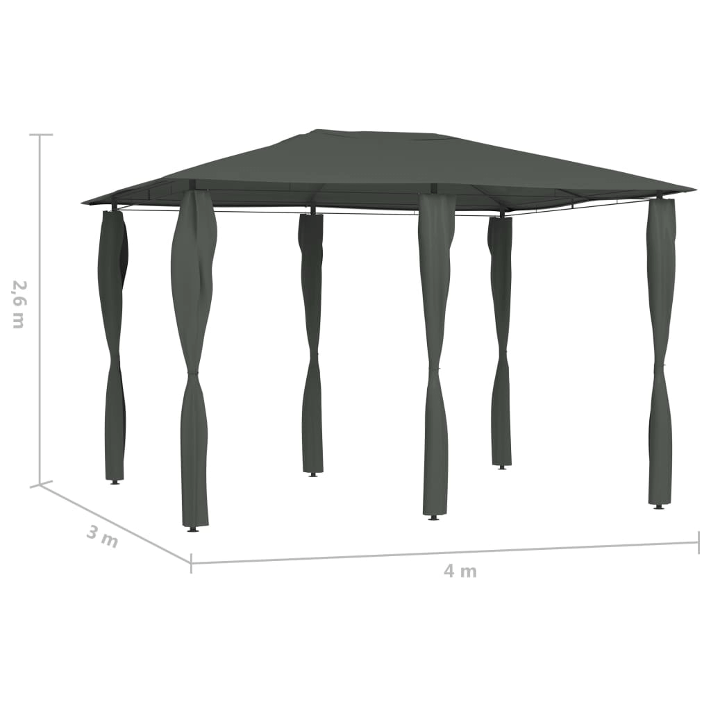 Durable Gazebo 3x4m | Anthracite Steel Construction, Elevate outdoor gatherings with our vidaXL Gazebo. Solid steel, 160 g/m² roof, perfect for any event.